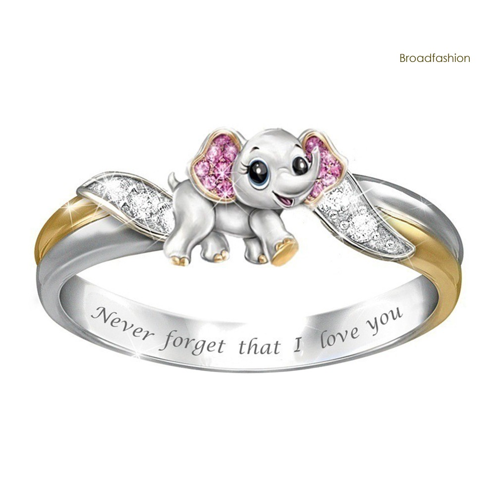 Nhẫn Đeo Tay Kim Loại Mặt Khắc Chữ I Love You Đính Đá Thời Trang Cho Nữ