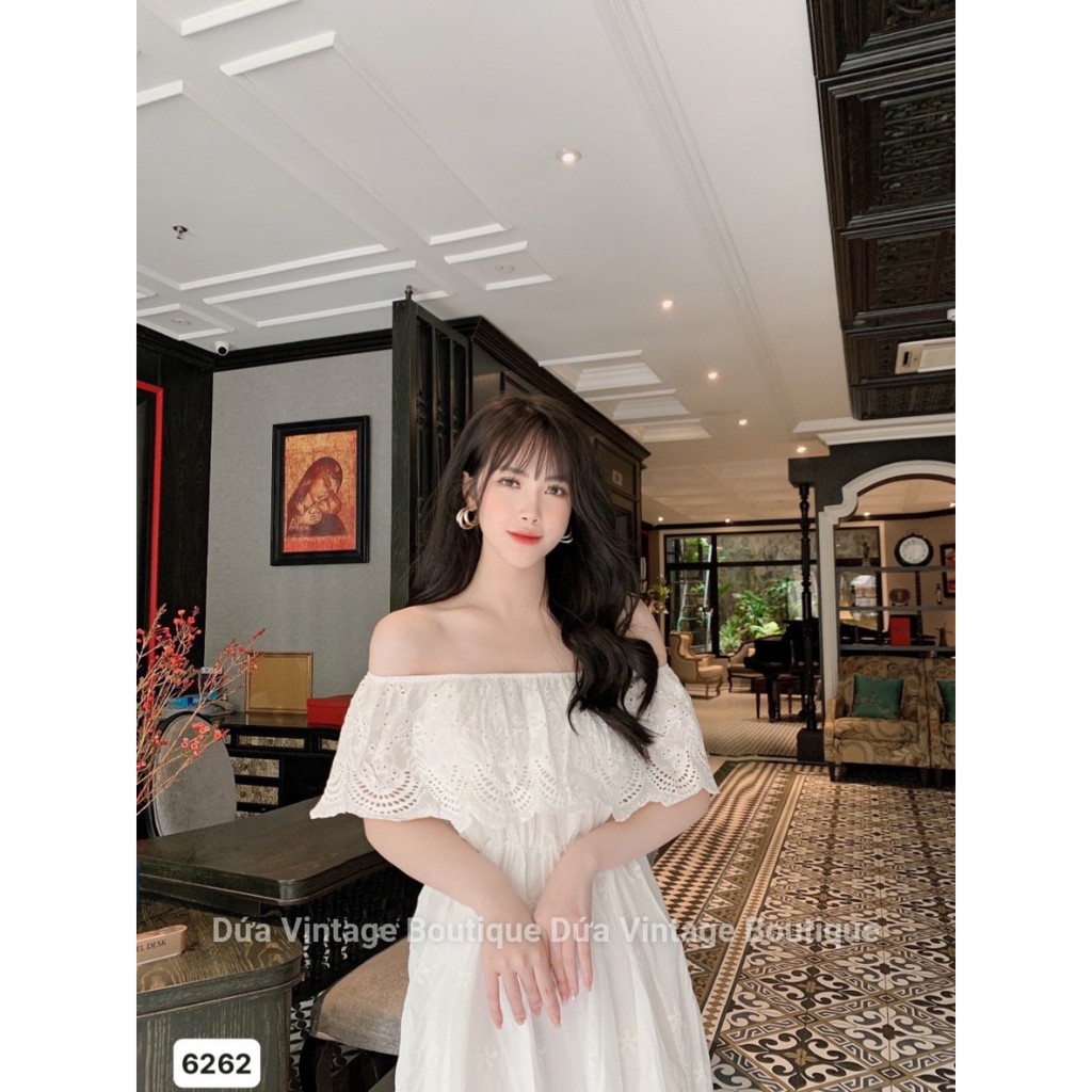 Váy babydoll trễ vai dáng xòe 6262 | BigBuy360 - bigbuy360.vn