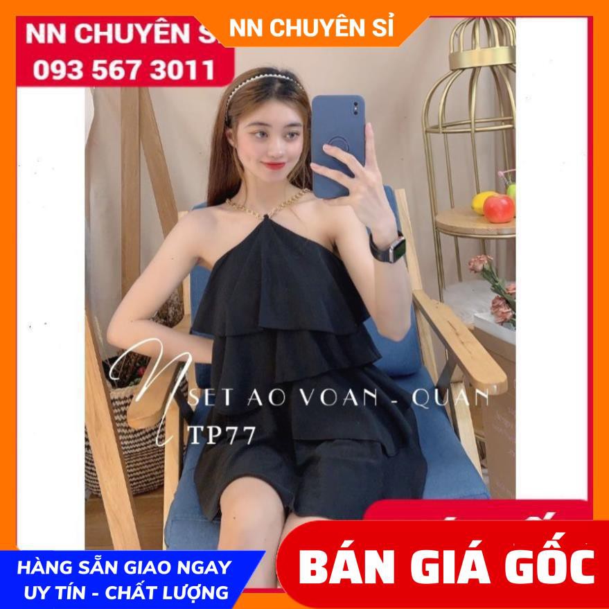 HÀNG ĐẸP - SET VOAN TẦNG PHỐI XÍCH ⚡ẢNH THẬT CHỤP TẠI SHOP⚡ SET ÁO VOAN KÈM QUẦN TP77