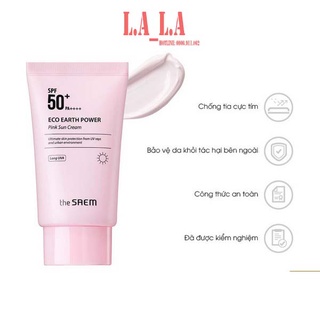 Kem chống nắng The Saem Eco Earth Pink Sun Cream SPF50+ 50g