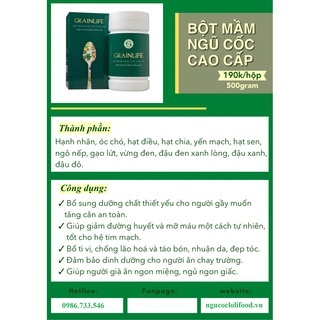 Bột Mầm Ngũ Cốc Cao Cấp Grainlife LOLIFOOD, Bổ Sung Dinh Dưỡng Cho Cơ Thể - 500g