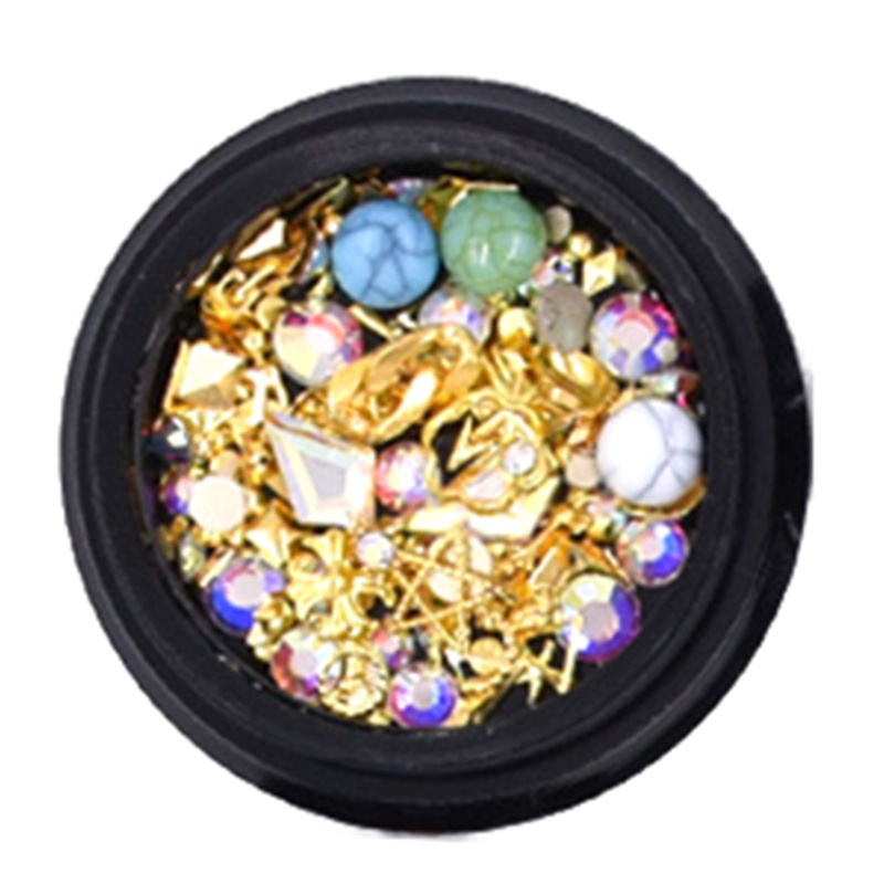 Hộp Phụ Kiện Đinh Tán Trang Trí Móng 3D Trong Suốt Tiện Dụng