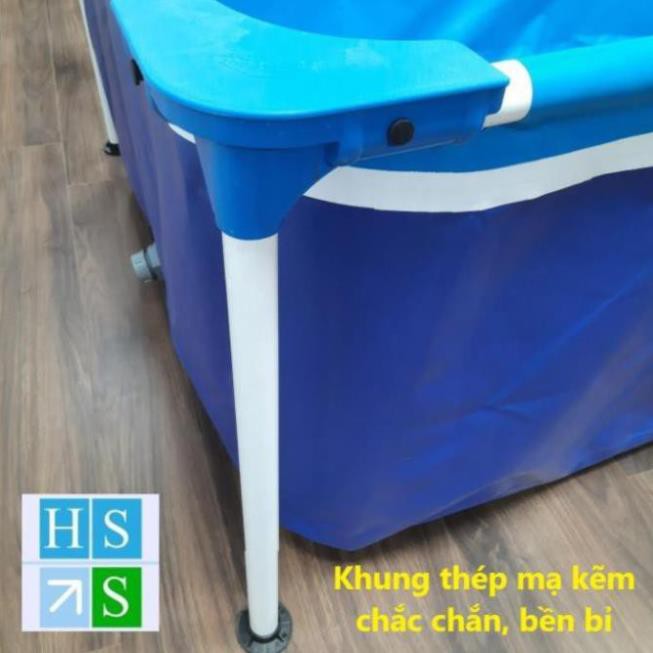 Bể bơi lắp ghép khung thép cao cấp BestPool (Bảo hành 3 năm) Bể bơi gia đình cùng phao cho bé - Tặng kèm bạt che bể