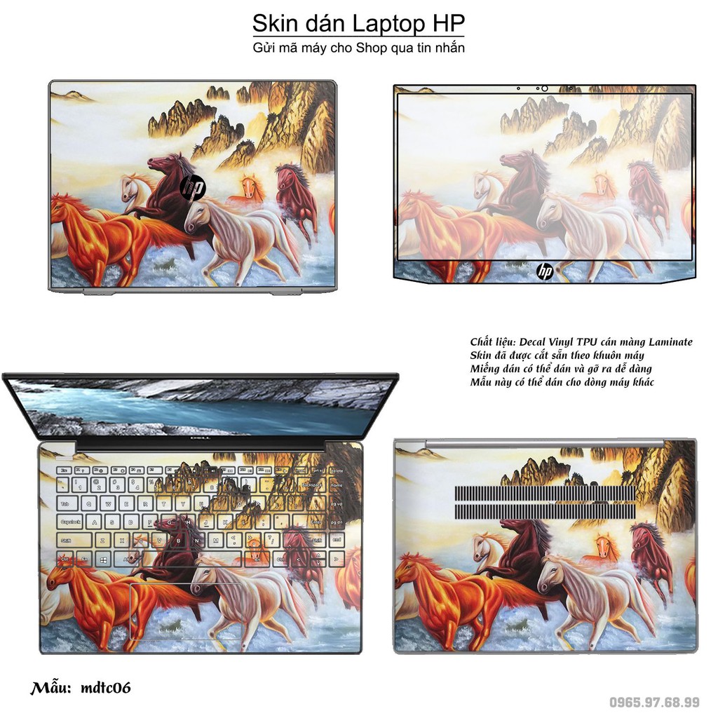 Skin dán Laptop HP in hình Mã Đáo Thành Công (inbox mã máy cho Shop)