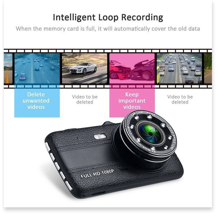 Camera Hành Trình Trước Sau Full HD Tích Hợp 8 LED Hồng Ngoại | BigBuy360 - bigbuy360.vn