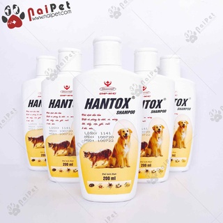 Sữa Tắm Trị Ve Rận Bọ Chét Chó Mèo Hantox Shampoo Hanvet Vàng Xanh Hồng 200ml