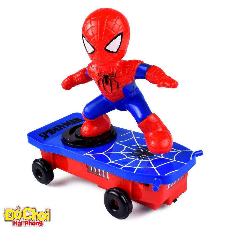 Đồ chơi trẻ em Người Nhện lướt ván - Siêu nhân nhện spiderman xoay 360 độ phát nhạc đồchơitrẻem Esiêu hot