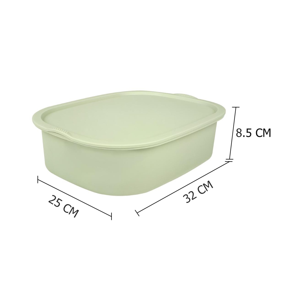 HomeBase PLIM Hộp đựng tất bằng nhựa 15 ngăn W31,8xH8,5xD24,8 màu xanh lá