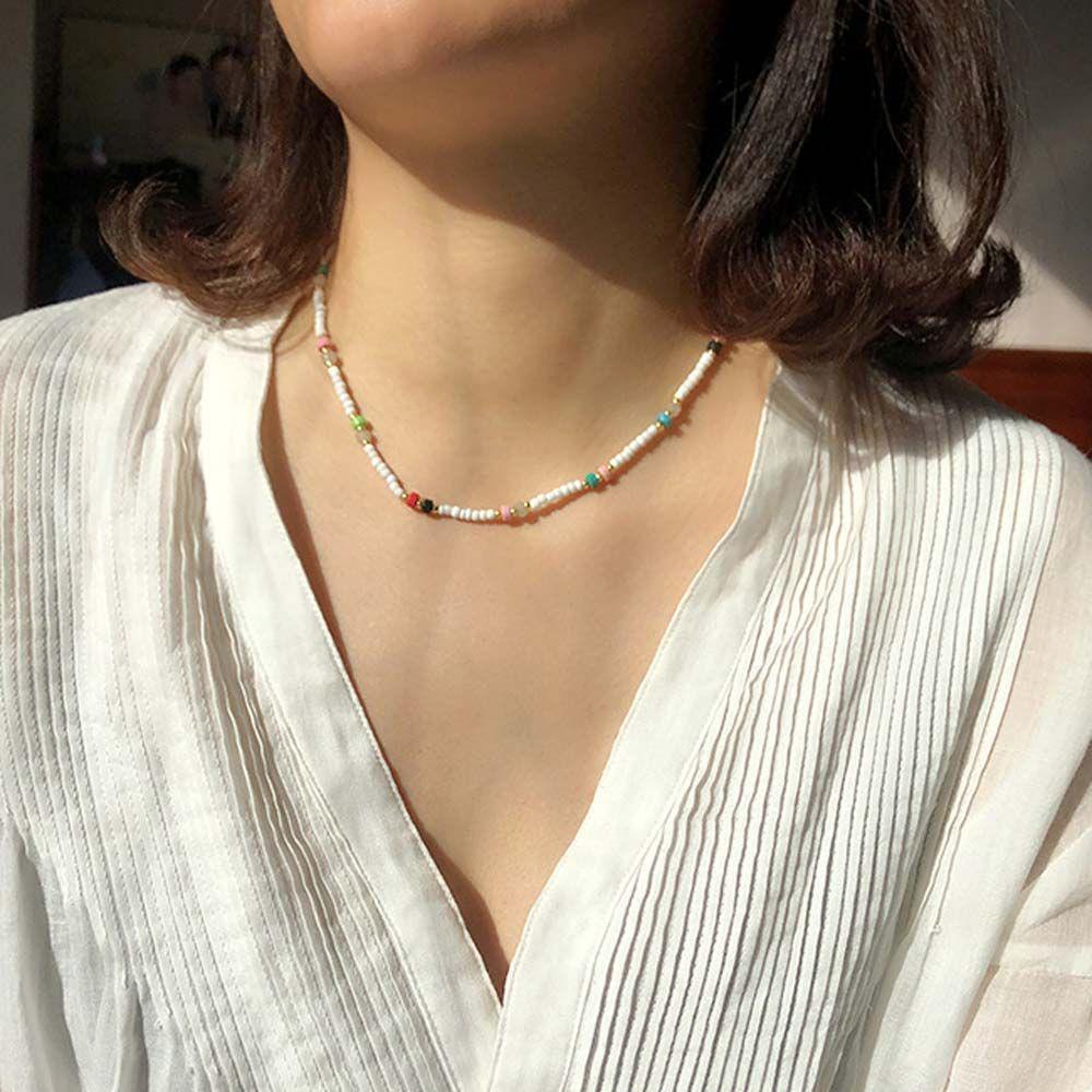 Vòng cổ Hạt Mã Não Nhiều Màu Phong Cách Bohemian Thời Trang VANES1