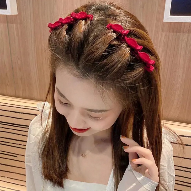 Kẹp tóc bện hai lớp phong cách Hàn Quốc cho nữ