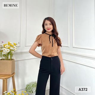 Áo sơ mi tay xếp ly có nơ cổ BEMINE A372NAU