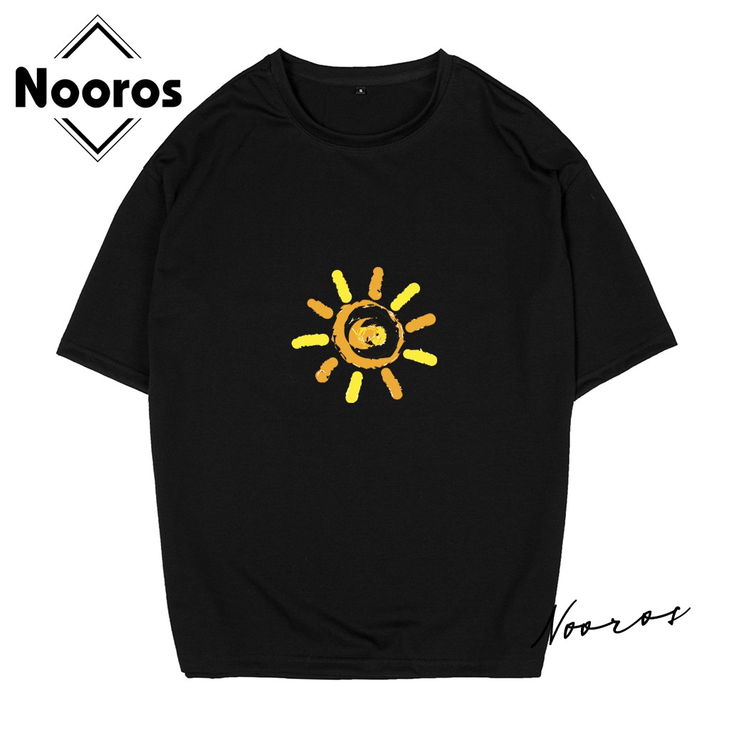 Áo thun tay lỡ nam nữ form rộng Nooros vải phông trơn cotton unisex mát mặc mùa hè hình TAY LỠ SUN - NR10