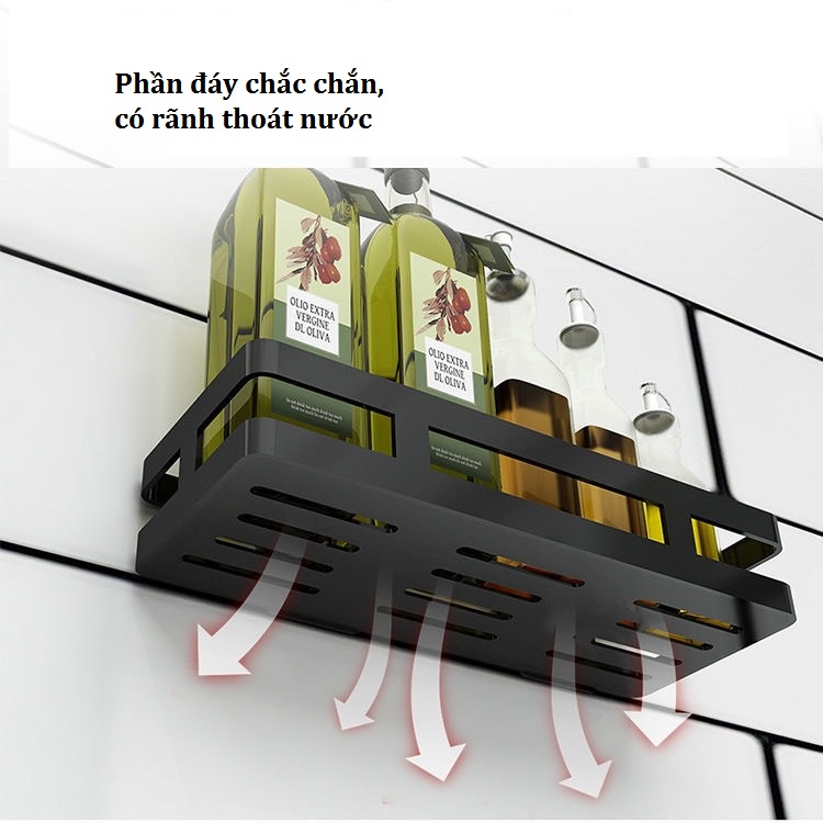 Kệ nhà bếp đa năng để đồ gia vị hình chữ nhật không cần khoan vít 35cm