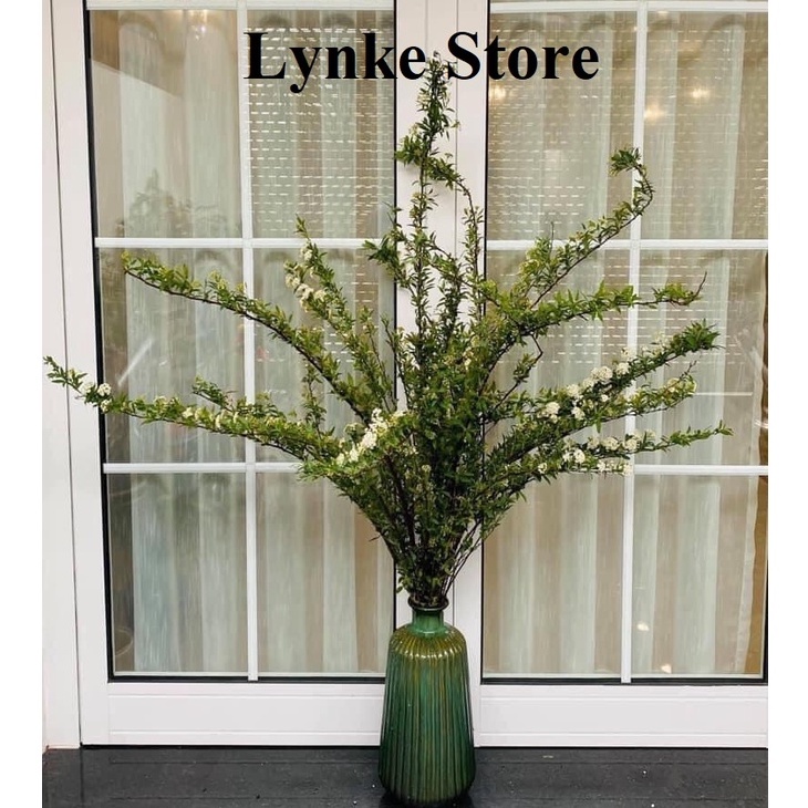 Bình Hoa lọ Hoa cao 42cm Dáng Lá Dừa Men Hỏa Biến Cắm Đào Đẹp Gốm Sứ Bát Tràng - Lynke Store