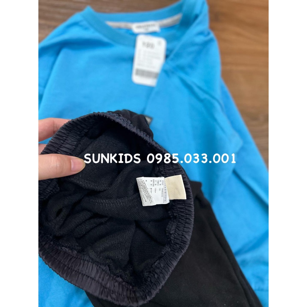 Bộ nỉ da cá xanh dương quần đen
