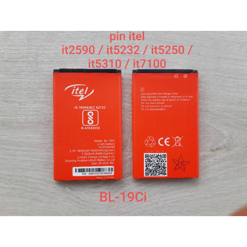 Pin iTel IT2590 IT5232 IT5250 IT5311 IT7100 ( Mã pin BL-19Ci)