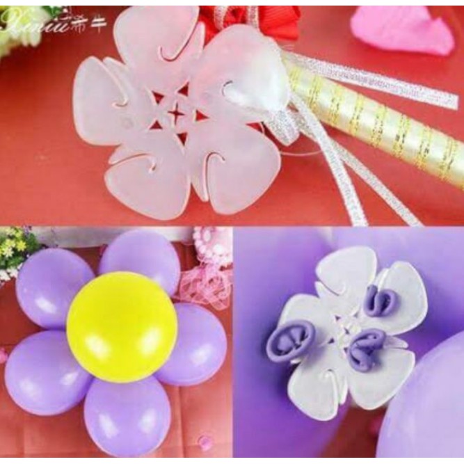 Miếng hoa nhựa kết bong bóng thành hình bông hoa trang trí sinh nhật, Phụ kiện trang trí sinh nhật happy birthday