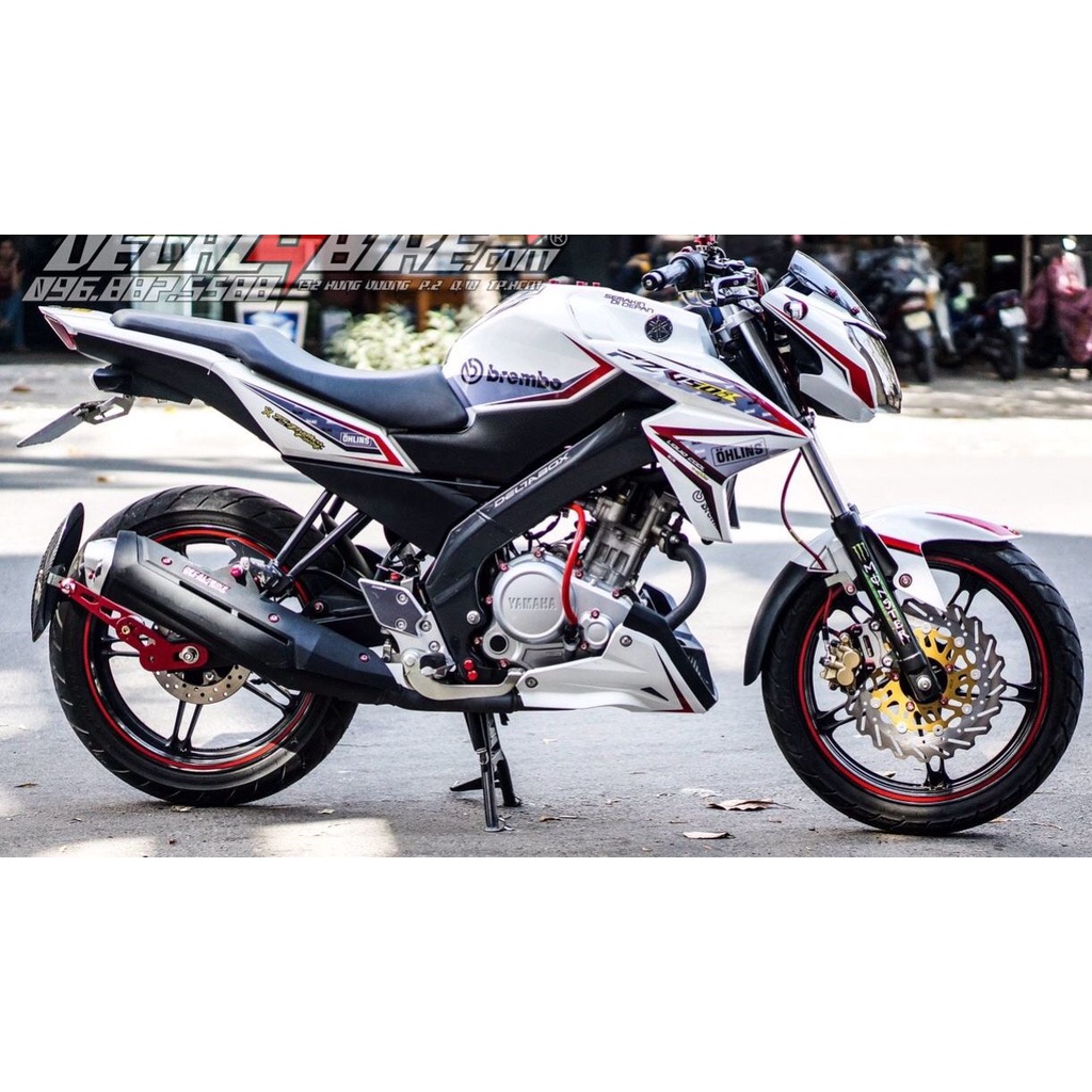 Tem Trùm FZ 150i trắng viền đỏ,Team Decal FZ 150i