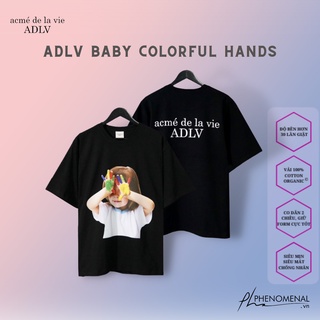 Áo Thun Tay Lỡ Unisex ADLV Colorful Hands Chuẩn 100% Cotton 2 Chiều Dày Cao Cấp Oversized Form Rộng