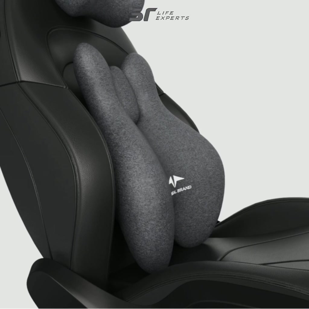 Combo Gối Tựa Đầu Và Tựa Lưng Ô Tô Tích Hợp Massage Chườm Nóng Gối Tựa Cao Su Non, Giảm Đau Mỏi Cổ Vai Cột Sống - Sairui | BigBuy360 - bigbuy360.vn