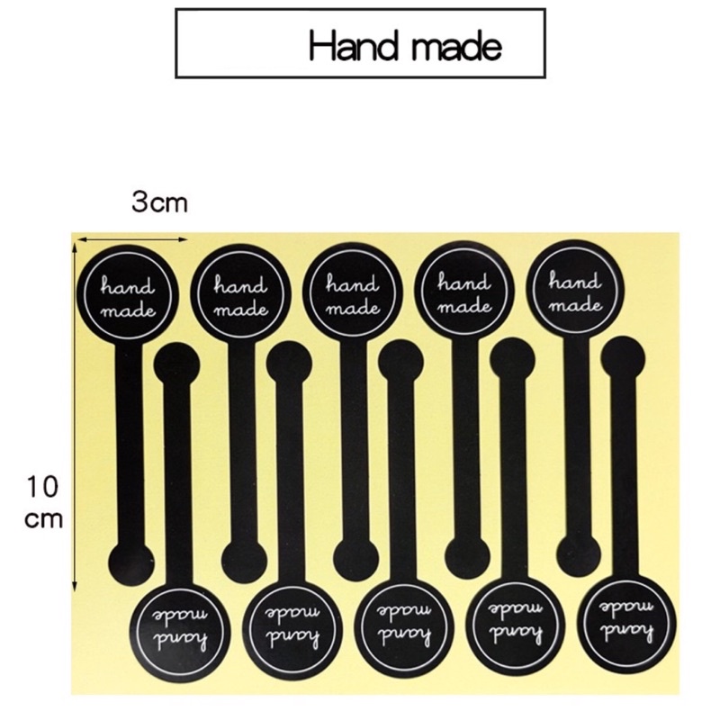 Tem sticker dán nhãn handmade dài 10cm