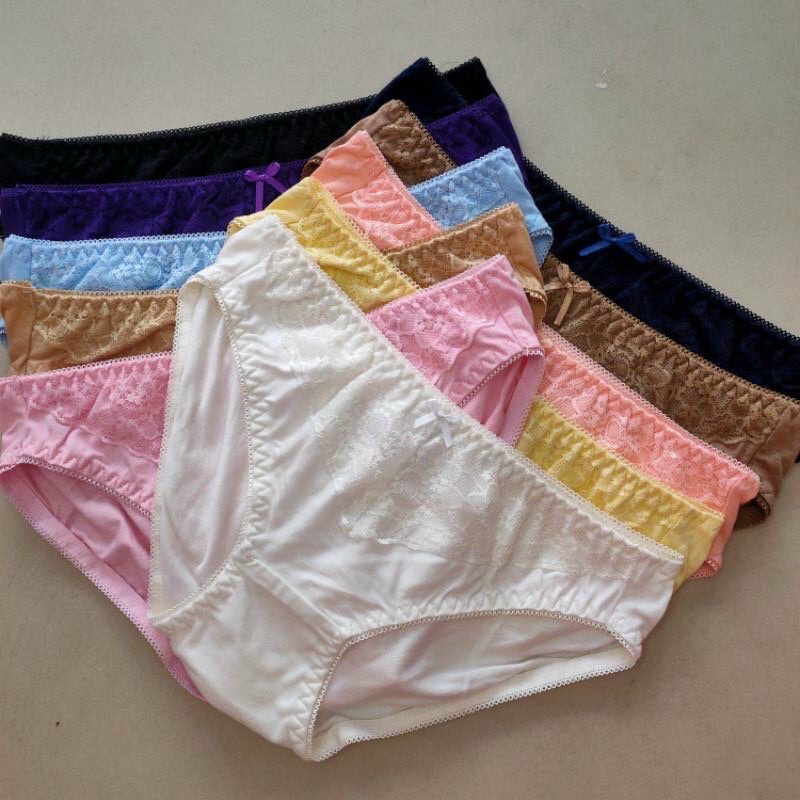 Quần lót nữ cotton phối ren from 40kg-60kg -giá 1 cái