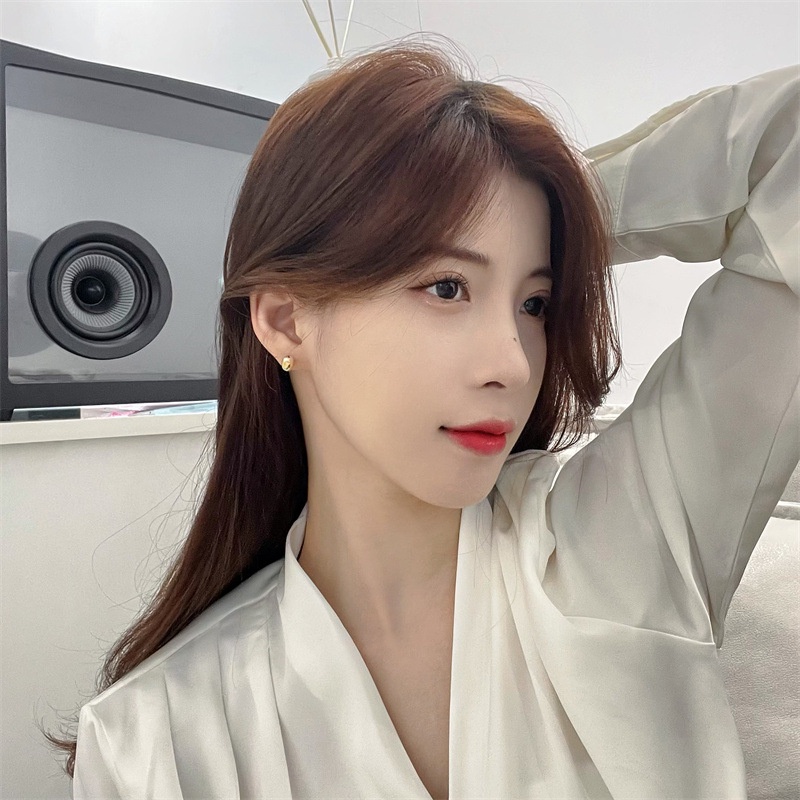 Bông Tai Mạ Bạc 925 Hình Hạt Đậu Thời Trang Hàn Quốc