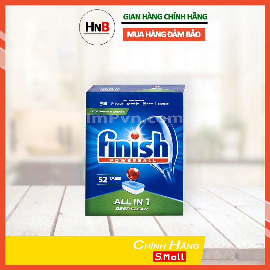 Viên rửa bát Finish All in One 120 viên (90 viên) Hương chanh và 52 viên