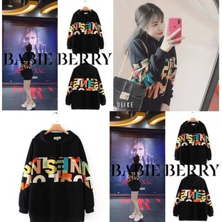 Áo nỉ cho nữ in chữ HOODIE babie berry mẫu mới phối màu siêu đẹp