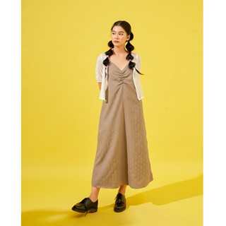 DOTTIE - Đầm Dài Hai Dây Nâu Nữ TD1302