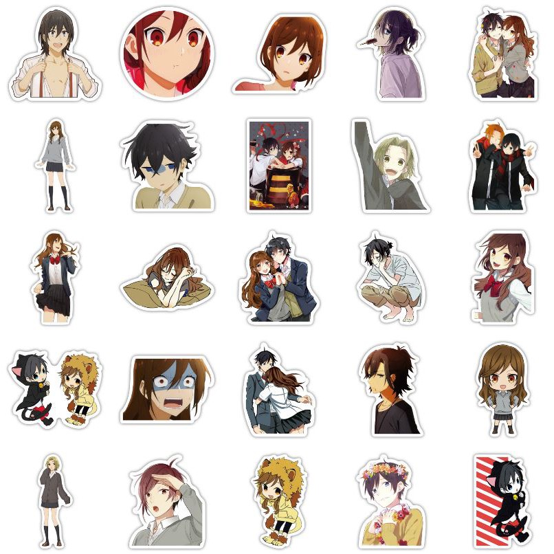 Sticker anime Hori và Miyamura nhựa PVC không thấm nước, dán nón bảo hiểm, laptop, điện thoại, Vali, xe, Cực COOL #197