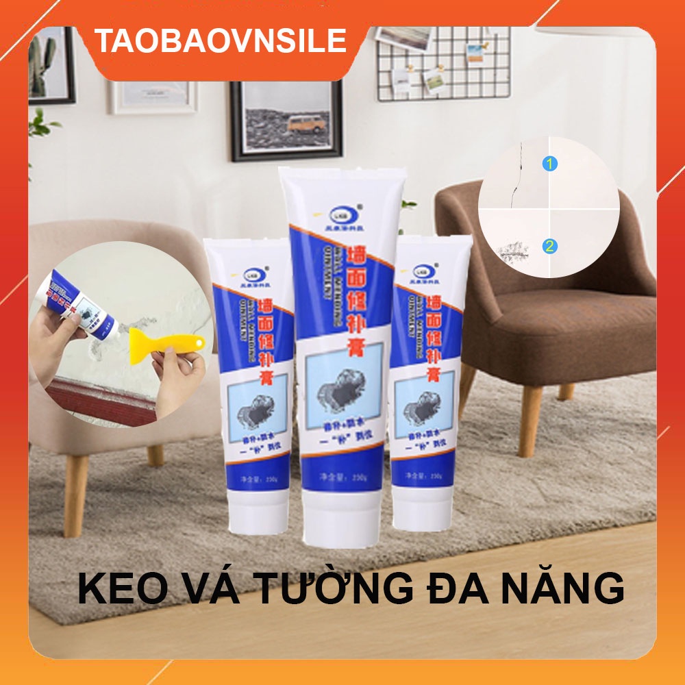 [ Chính Hãng ] Bộ 5 Lọ Keo Vá Tường Chống Thấm LKB 250gr - Trám Trét Vết Nứt Khe Hở Tường - Chống Mốc Ẩm Làm Sạch Tường