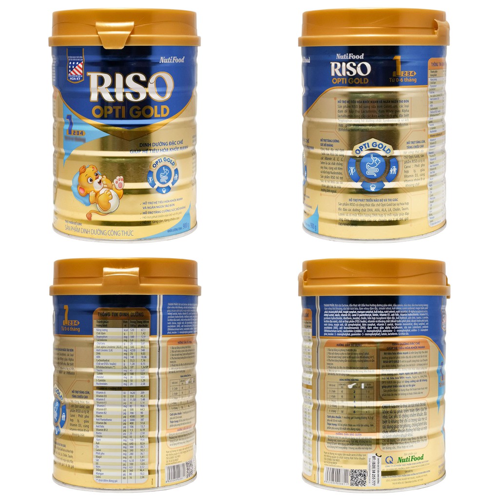 SỮA BỘT RISO OPTI GOLD 1/2/3/4 850G