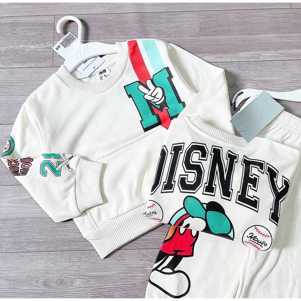 Bộ mickey trắng HM xuất dư cho bé