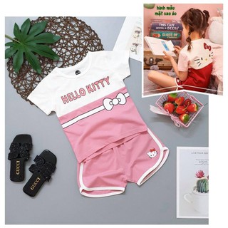 SÉT BỘ THUN BÉ GÁI HELLO KITTY