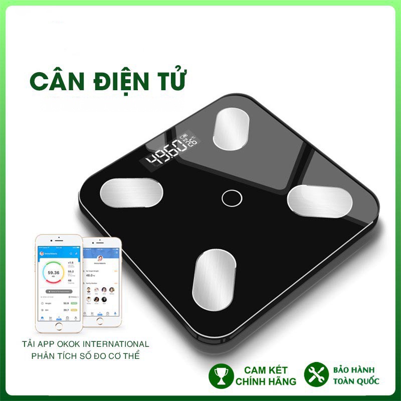 Cân Điện Tử Thông Minh, Kết Nối Điện Thoại, Tặng kèm pin , Chính Hãng THAMES