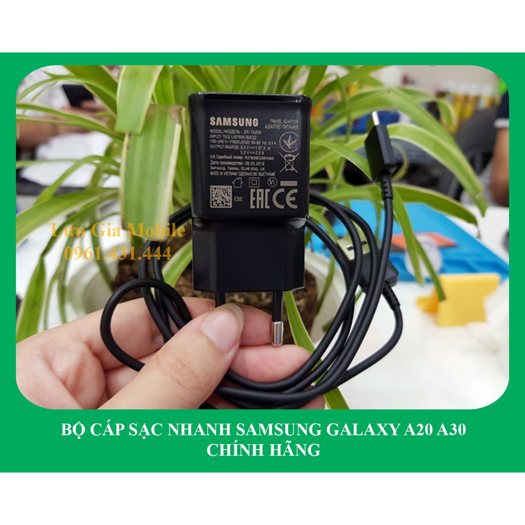 Bộ củ sạc nhanh Samsung Galaxy A20 A30 chính hãng A205 A305