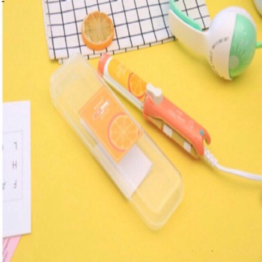 (Có sẵn) Máy là và uốn tóc mini 2 trong 1 hoạt hình và trái cây