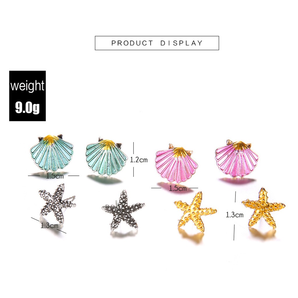 4 Cặp Bông Tai Boho Nhiều Màu