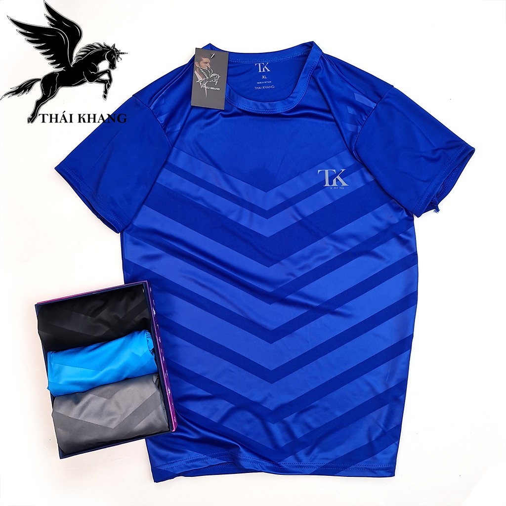 Áo thun thể thao nam cổ tròn THUN LẠNH co dãn 4 chiều loại áo thể thao nam vân dập TT1 | BigBuy360 - bigbuy360.vn