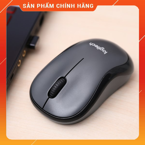 Chuột không dây Logitech Silent M220 màu đen - Tặng kèm pin - Bảo hành 12 tháng