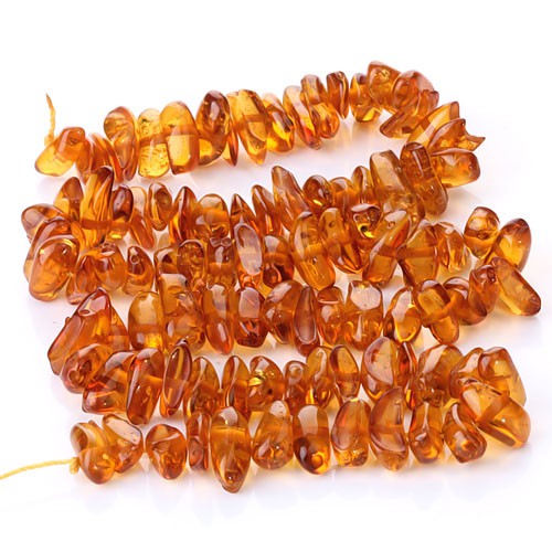 16 inch 7x13mm Honey Brown Synthetic Amber Irregular Chip Gemstone Loose Beads