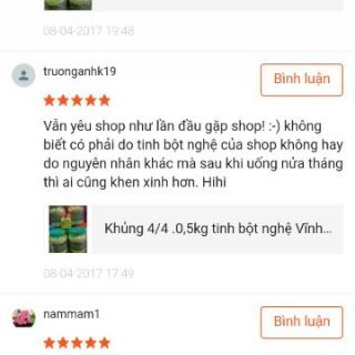 Tinh bột nghệ vàng nguyên chất 500g