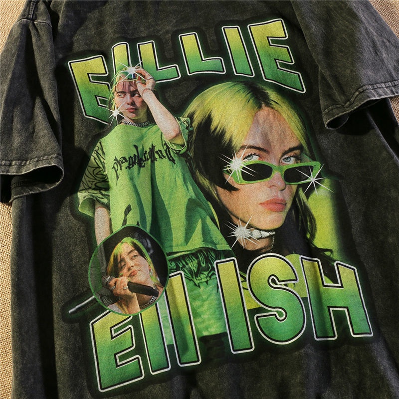 Áo thun IELGY tay ngắn dáng rộng in họa tiết thời trang hip hop cổ điển cá tính cho nữ