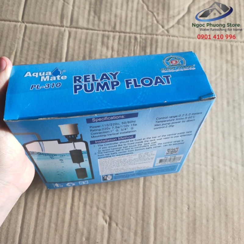 Phao  Điện Chống Tràn Chống Cạn AQUAMATE ĐÀI LOAN Chính Hãng, Tự Động Ngắt PL310
