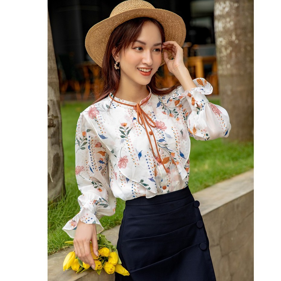 [Mã FAMALLT5 giảm 15% đơn 150k] OLV - Áo Kayla Floral Longsleeve