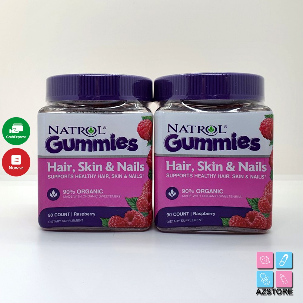 Kẹo dẻo Natrol Gummies Hair, Skin & Nails 90 viên - Kẹo dẻo làm đẹp da móng tóc của Mỹ