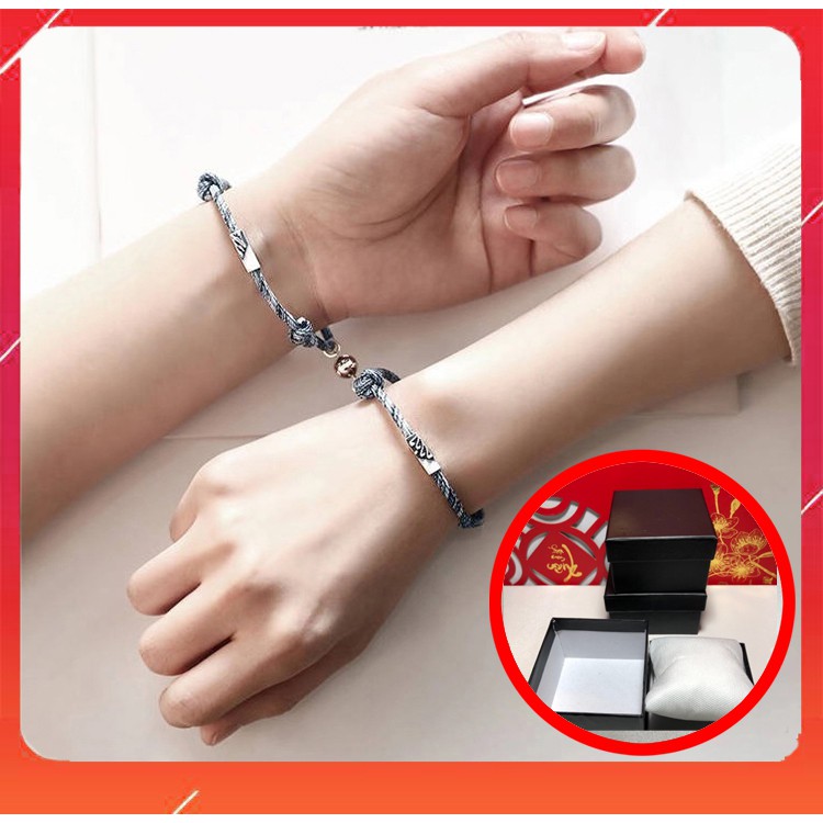 TẶNG HỘP CAO CẤP - (1 Đôi) Vòng Tay Đôi Dây Dệt Thủ Công Núi & Biển - Vòng Tay Cặp Đôi Tuyệt Đẹp