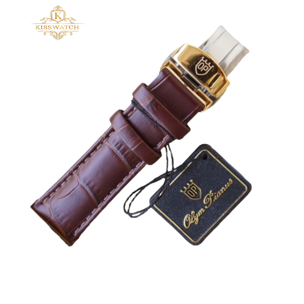Dây Da Đồng Hồ Olym Pianus Khóa Bướm Chính Hãng