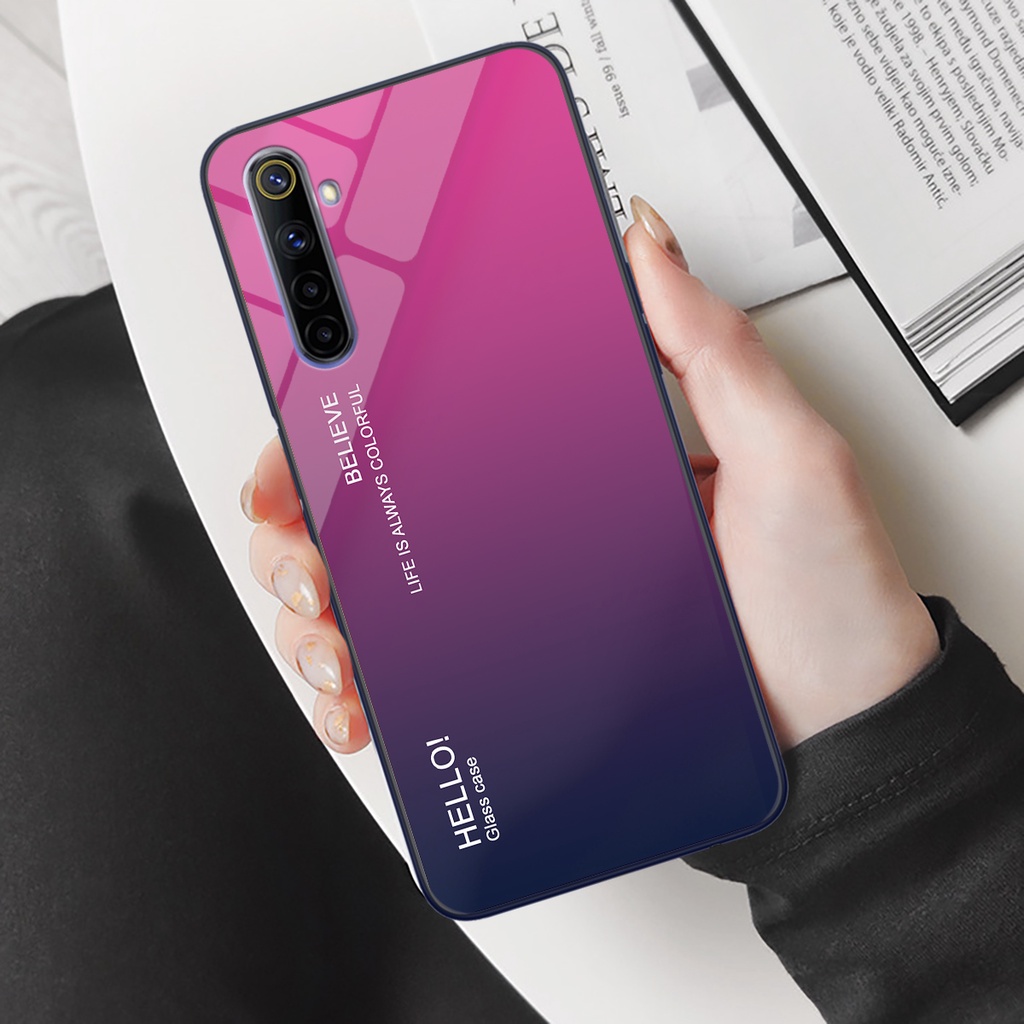 Ốp điện thoại Realme 6 - Gradient edition, chất liệu kính cường lực